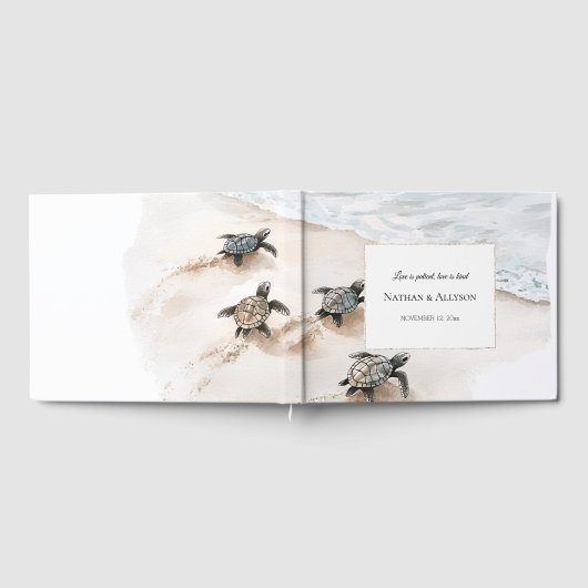 Ocean Beach Sea Turtles Wedding Gastenboek (Volledig)