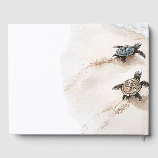 Ocean Beach Sea Turtles Wedding Gastenboek (Achterkant)