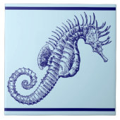 Ocean Beach Seahorse Frieze Patroon Tegeltje (Voorkant)