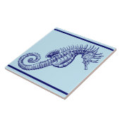 Ocean Beach Seahorse Frieze Patroon Tegeltje (Zijkant)