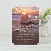 Ocean Beach, Seashell Lights Wedding Reception Kaart (Staand voorkant)