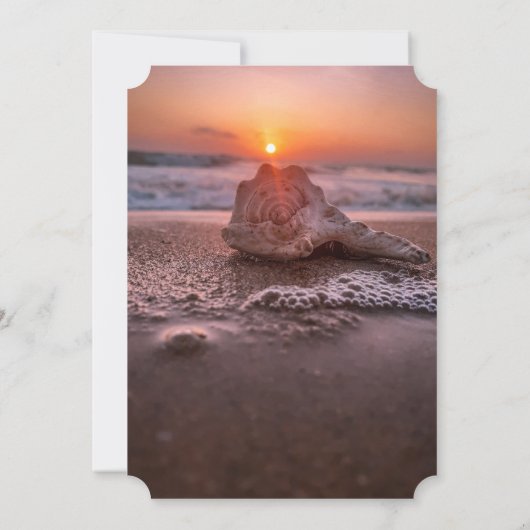 Ocean Beach, Seashell Lights Wedding Reception Kaart (Achterkant)