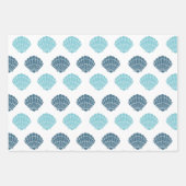 Ocean Beach Seashells Blue Pattern Thema Inpakpapier Vel (Voorkant)