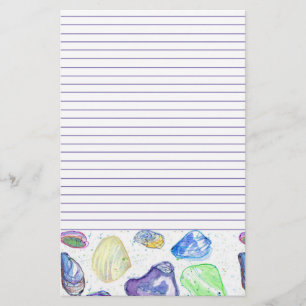 Ocean Beach Seashells Letter Writing Lined Briefpapier