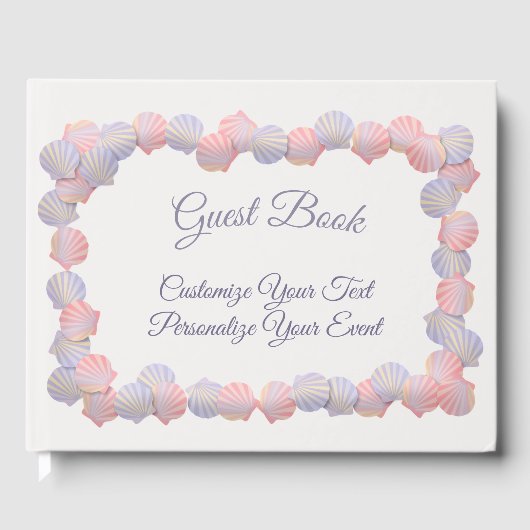 Ocean Beach Seashells Pastel Personalized Gastenboek (Voorkant)