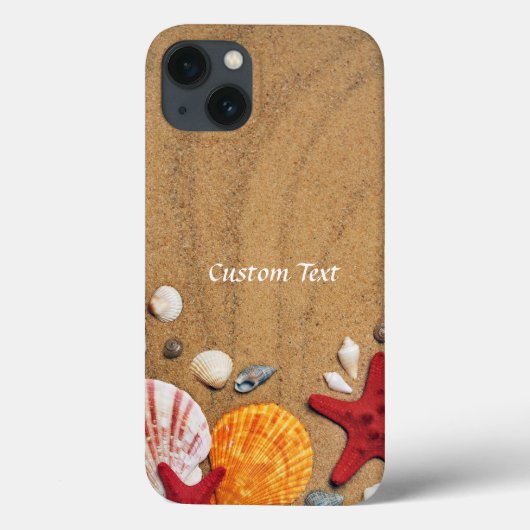 Ocean Beach Seashells Red Starfish Aangepast Case-Mate iPhone Case (Achterkant)