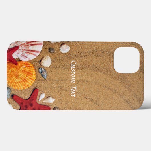 Ocean Beach Seashells Red Starfish Aangepast Case-Mate iPhone Case (Achterkant (horizontaal))