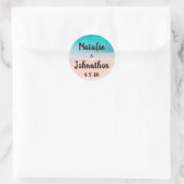 Ocean Beach Seaside Destination Wedding Ronde Sticker (Tas)