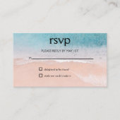 Ocean Beach Seaside Destination Wedding RSVP Informatiekaartje (Voorkant)