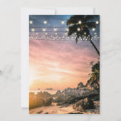 Ocean Beach Seaside Sunset Wedding Kaart (Achterkant)