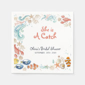 Ocean Beach She Is a Catch Bridal Shower Cocktail Servet (Voorkant)