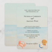 Ocean Beach Shells bruiloft Kaart (Voorkant / Achterkant)