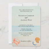 Ocean Beach Shells bruiloft Kaart (Voorkant)