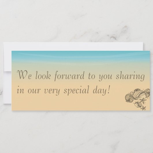 Ocean Beach Shore Boarding Pass bruiloft uitnodigi Kaart (Achterkant)