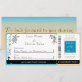 Ocean Beach Shore Boarding Pass bruiloft uitnodigi Kaart (Voorkant / Achterkant)