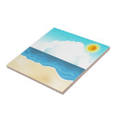 Ocean Beach Shore Cartoon Background Tegeltje (Zijkant)