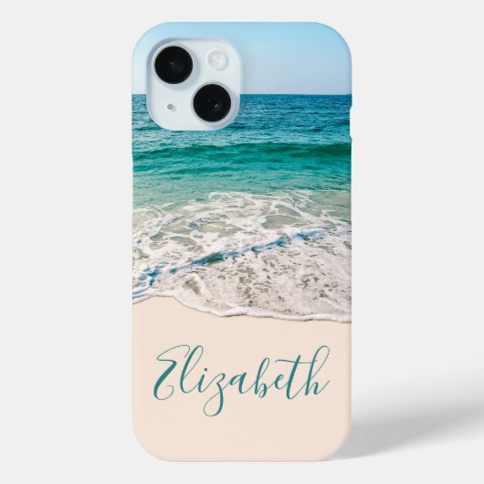 Ocean Beach Shore om Jouw naam toe te voegen Case-Mate iPhone Case (Achterkant)