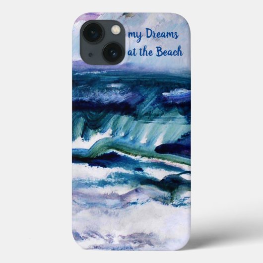 Ocean Beach Shore Water Blue - Personalize w Name Case-Mate iPhone Case (Achterkant)