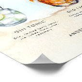 Ocean Beach Signature Drinken Bar Menu Trouwbord Poster (Hoek)