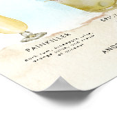 Ocean Beach Signature Drinks Bar Menu Huwelijksbor Poster (Hoek)