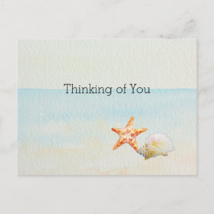 Ocean Beach Starfish Conch Shell     Briefkaart