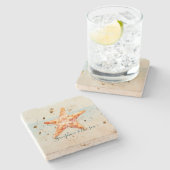 Ocean Beach Starfish Stenen Onderzetter (Zijkant)