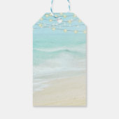 Ocean Beach String Lights Weddenschap Welkom Cadeaulabel (Achterkant)