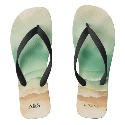 Ocean Beach SUMMER Waterverf Elegant Teenslippers (Voetbed)