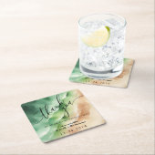 Ocean Beach Sunny Waterverf Zomerfeest Kartonnen Onderzetters (Insitu)