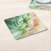 Ocean Beach Sunny Waterverf Zomerfeest Kartonnen Onderzetters (Schuin)