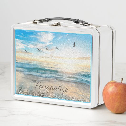 Ocean Beach Sunrise Birds Natuur Personalized (In situ)