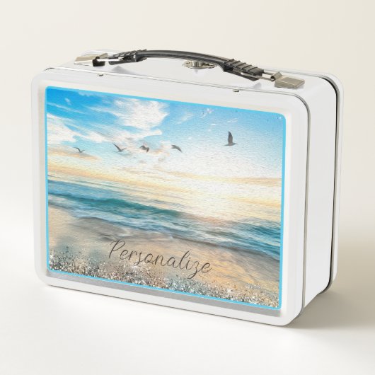 Ocean Beach Sunrise Birds Natuur Personalized (Achterkant)