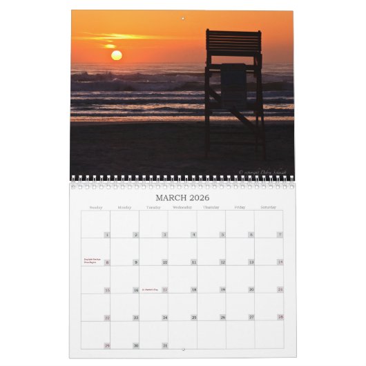 Ocean Beach Sunrise Kalender (Mar 2026)