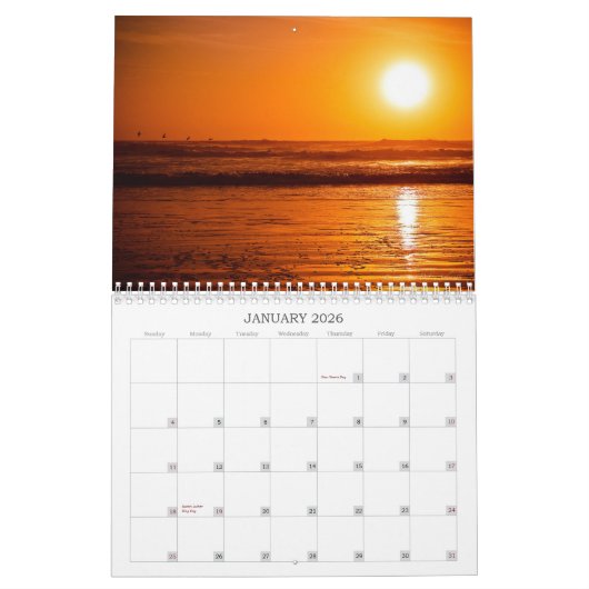 Ocean Beach Sunrise Kalender (Jan 2026)
