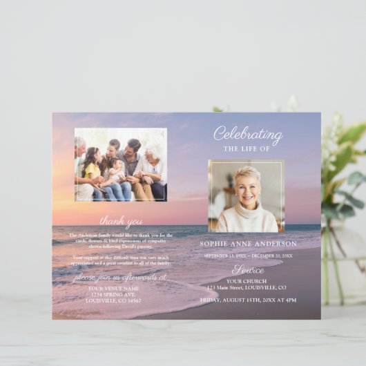 Ocean Beach Sunset Funeral Service Fotoprogramma (Staand voorkant)