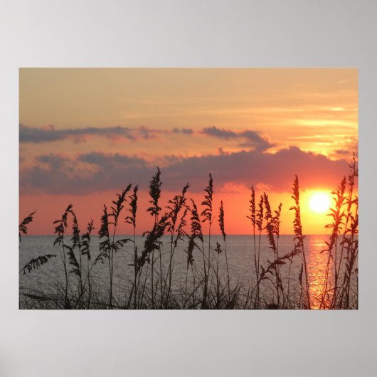 Ocean Beach Sunset Photo Natuur Wall Poster (Voorkant)