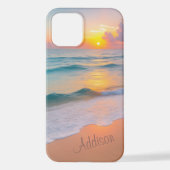 Ocean Beach Sunset Vibes gepersonaliseerd iPhone Hoesje (Achterkant)