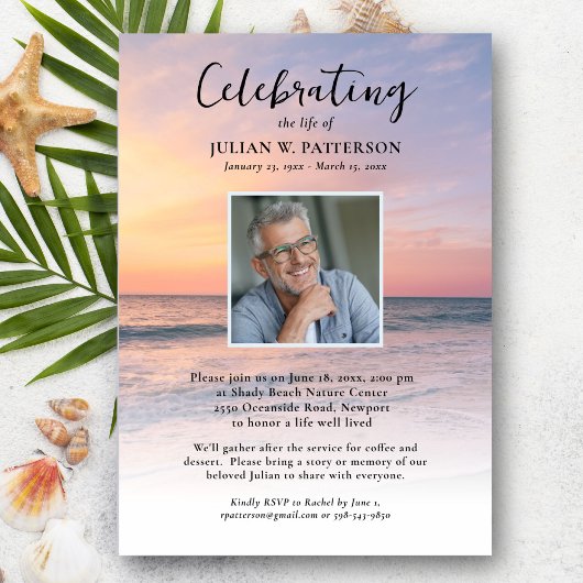 Ocean Beach Sunset Viering van het Leven Foto Kaart