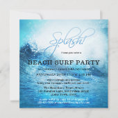Ocean Beach Surf Summer Party Invitation Kaart (Voorkant)