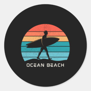 Ocean Beach surfen Ronde Sticker
