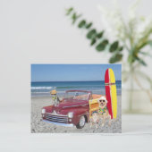 Ocean/Beach/Surfing/Woodie Briefkaart (Staand voorkant)