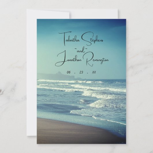 Ocean Beach thema bruiloft uitnodiging (Achterkant)