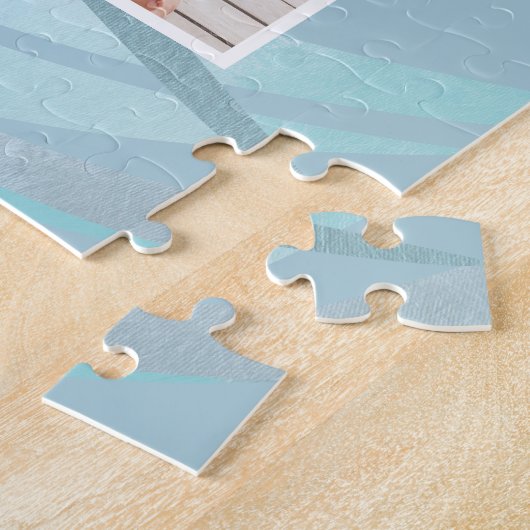 Ocean Beach Theme Family Photo Memory Collage Grid Legpuzzel (Zijkant)