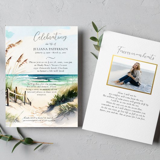 Ocean Beach Trail Viering van het leven Foto Kaart