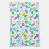 Ocean Beach Treasures Zee Glass Marbles Buttonnen Theedoek (Verticaal)