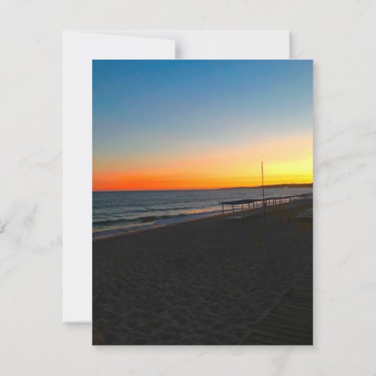 Ocean Beach Tropical Coastal Sunset Wedding RSVP (Achterkant)
