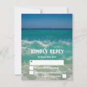 Ocean Beach Tropical Elegant Wedding RSVP Card (Voorkant)