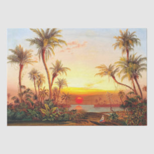 Ocean Beach Tropical Palm Tree Sunset Tissue Paper Tissuepapier