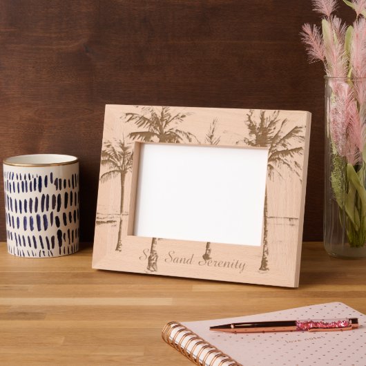 Ocean Beach Tropical Palm Trees Gegraveerde Lijstjes (Links)