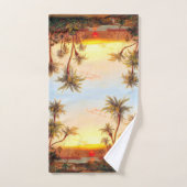 Ocean Beach Tropical Palm Trees Sun Bath Towel Set Bad Handdoek (Handdoek)